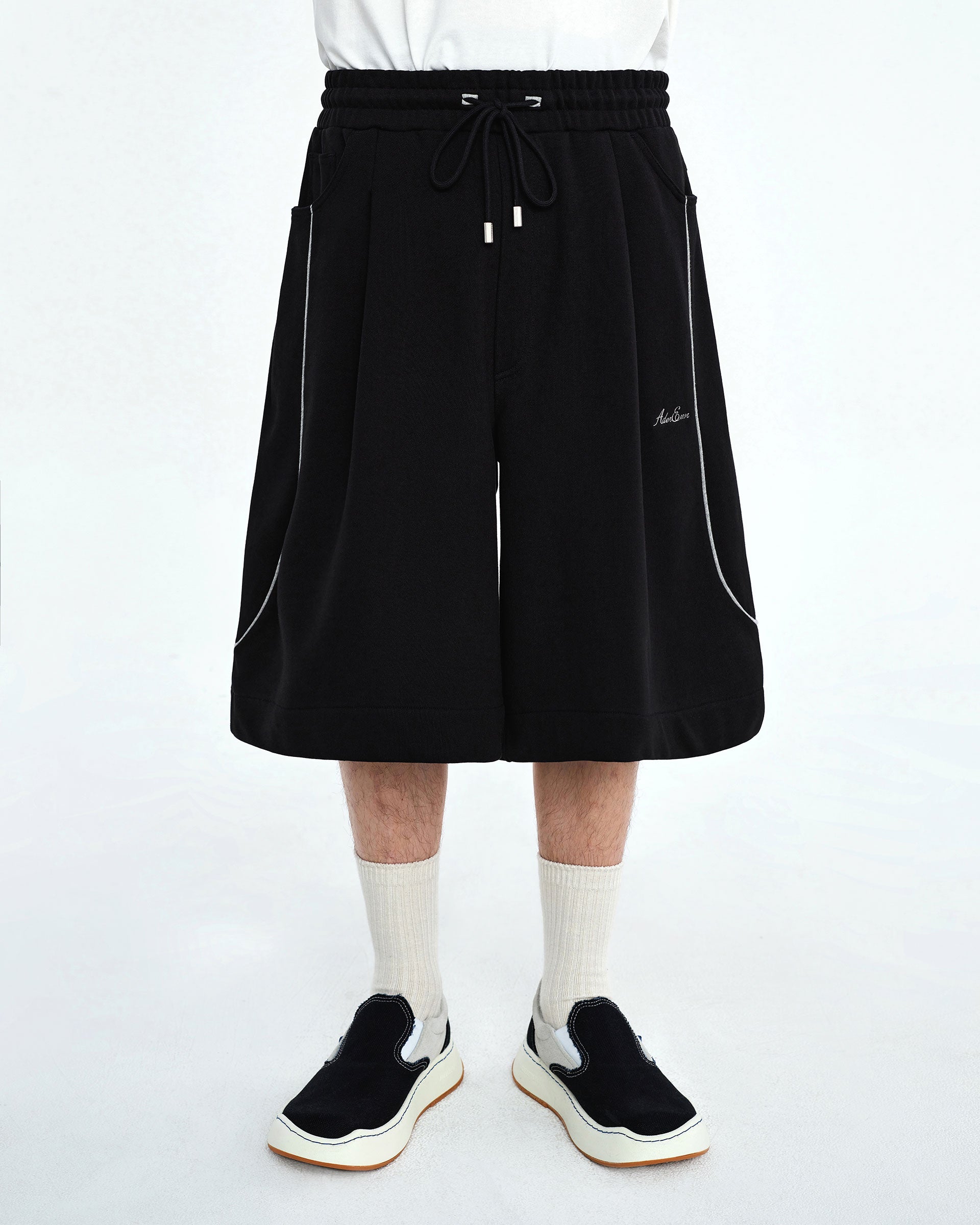 Ader Error - Tever logo sweatshorts (Noir) product image 2 | TRAB K-Fashion Australia