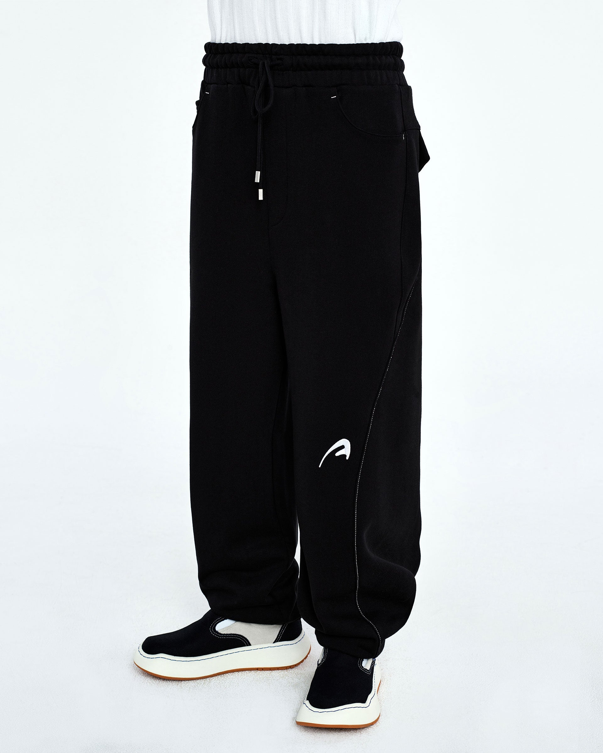 Ader Error - A-peec logo sweatpants (Noir) product image 4 | TRAB K-Fashion Australia