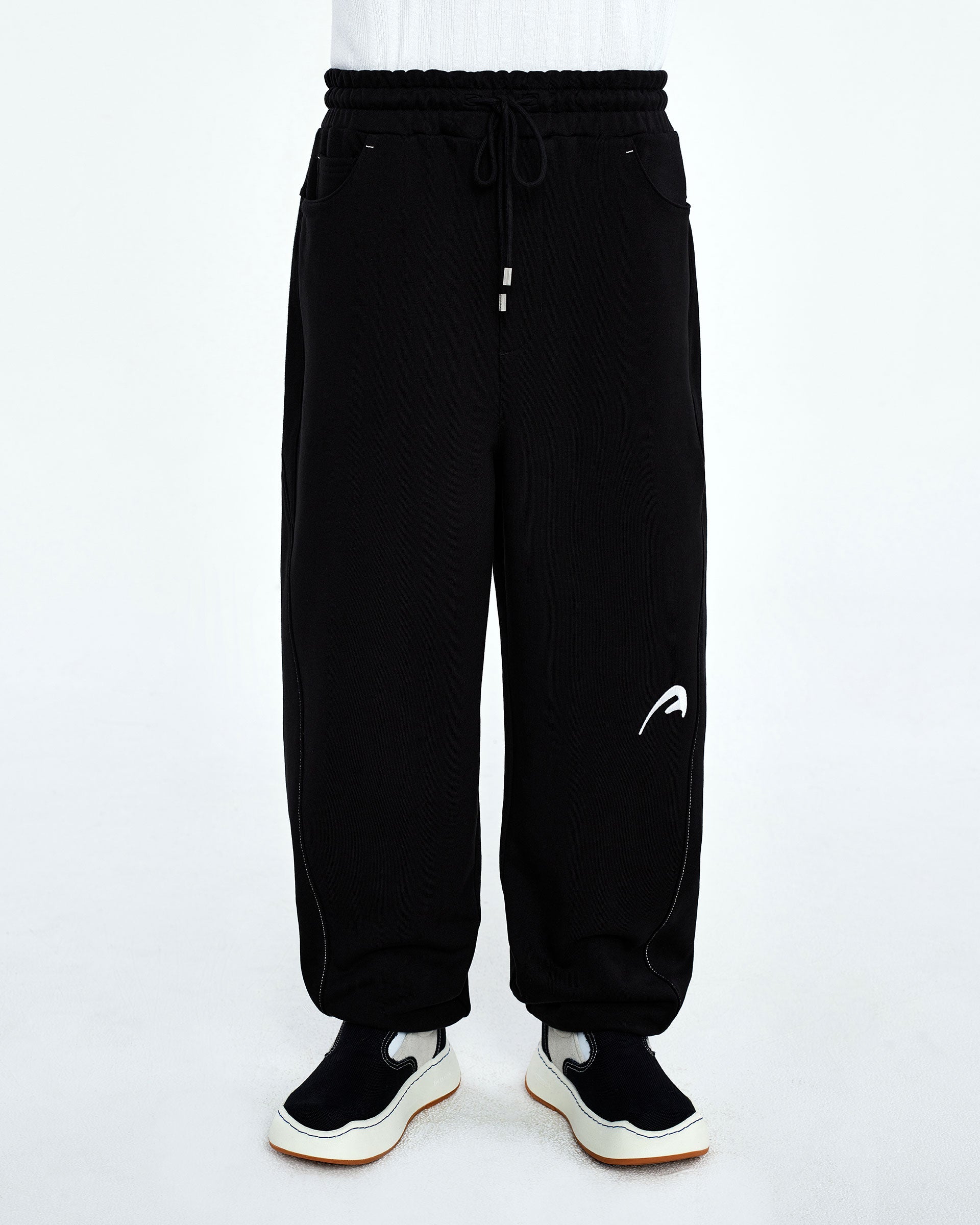 Ader Error - A-peec logo sweatpants (Noir) product image 3 | TRAB K-Fashion Australia