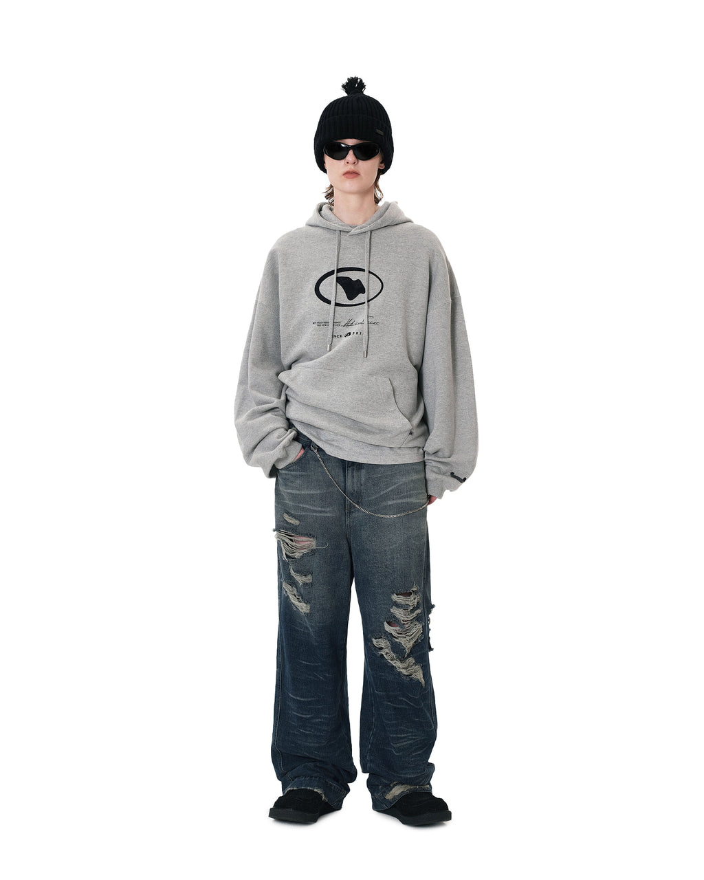 Ader Error - Etik logo hoodie (Grey) product image 1 | TRAB K-Fashion Australia