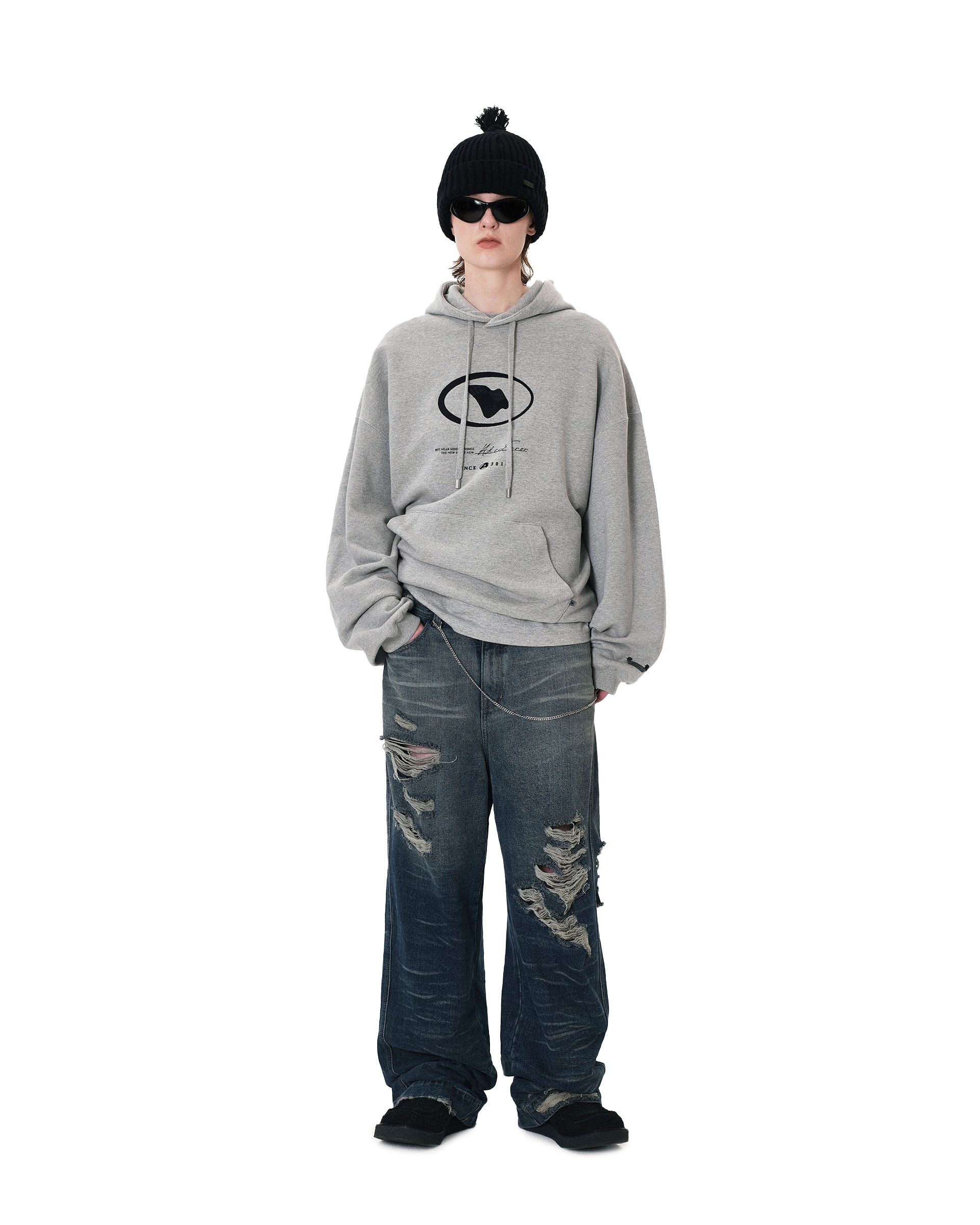Ader Error - Etik logo hoodie (Grey) product image 1 | TRAB K-Fashion Australia