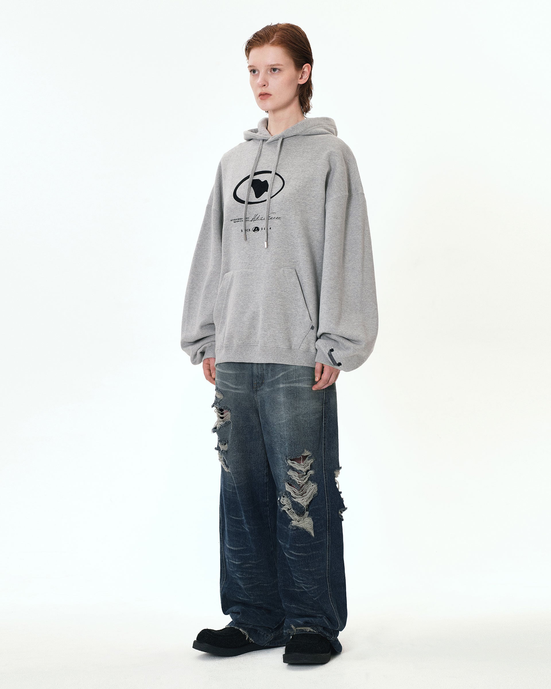 Ader Error - Etik logo hoodie (Grey) product image 6 | TRAB K-Fashion Australia