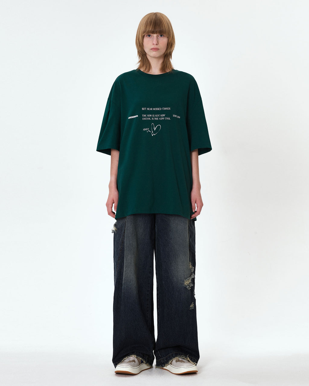 Ader Error - Twinkle heart logo t-shirt (Green) product image 3 | TRAB K-Fashion Australia