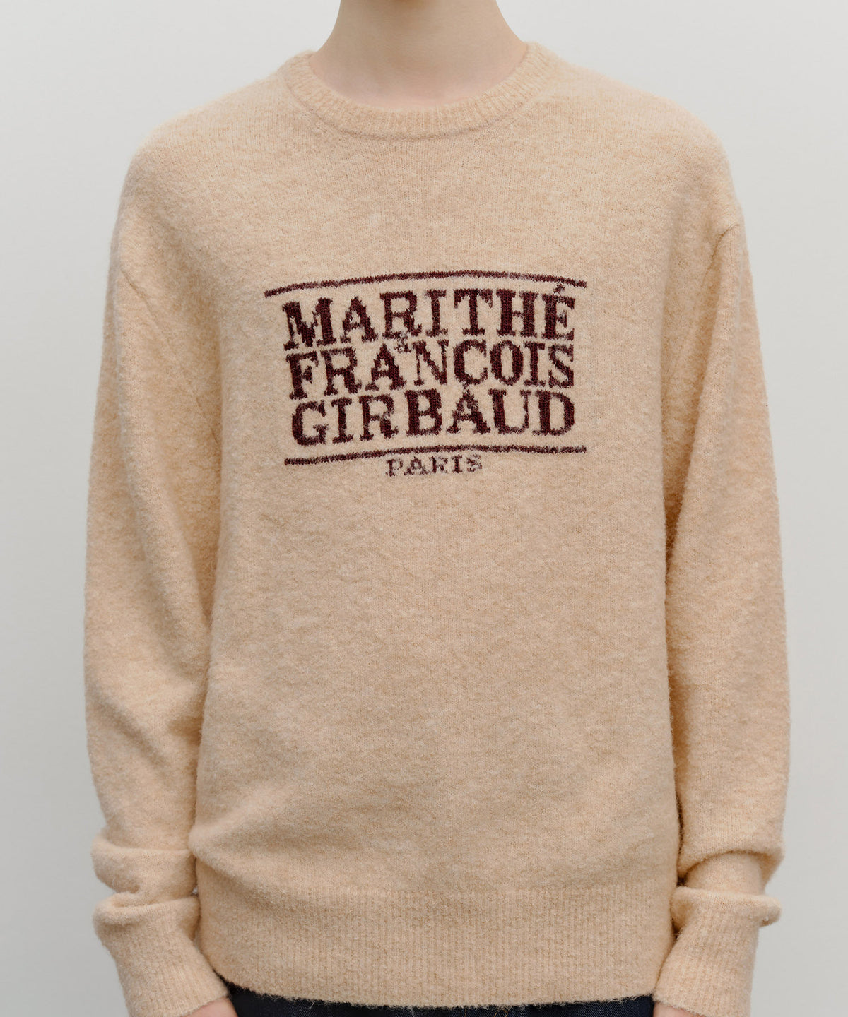 Marithe & Francois Girbaud - Boucle Classic Logo Knit Pullover (Ecru) product image 4 | TRAB K-Fashion Australia