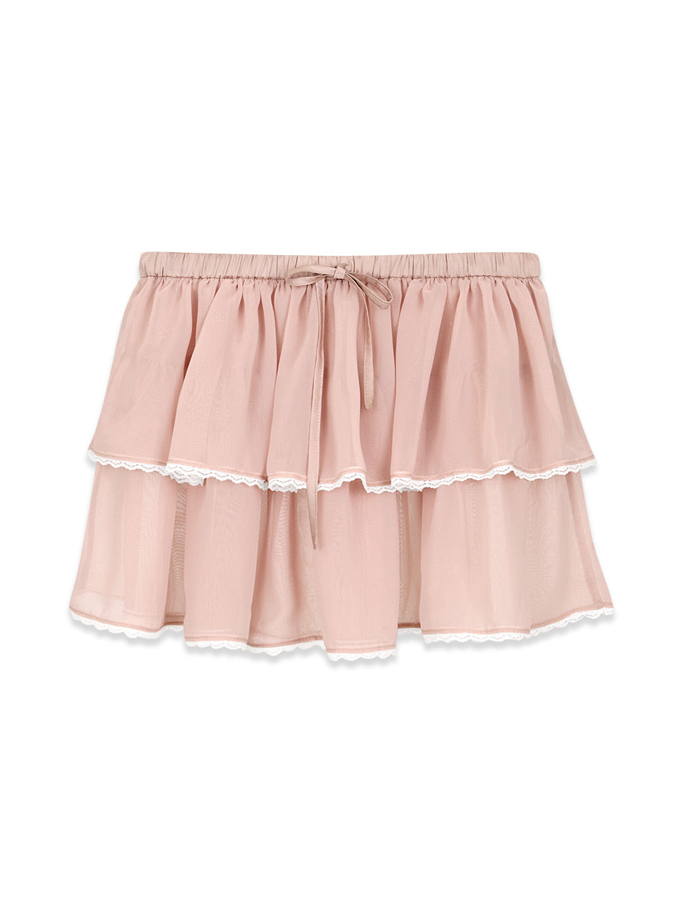 Margarin Fingers - Lace Chiffon Cancan Skirt (Pink) product image 2 | TRAB K-Fashion Australia