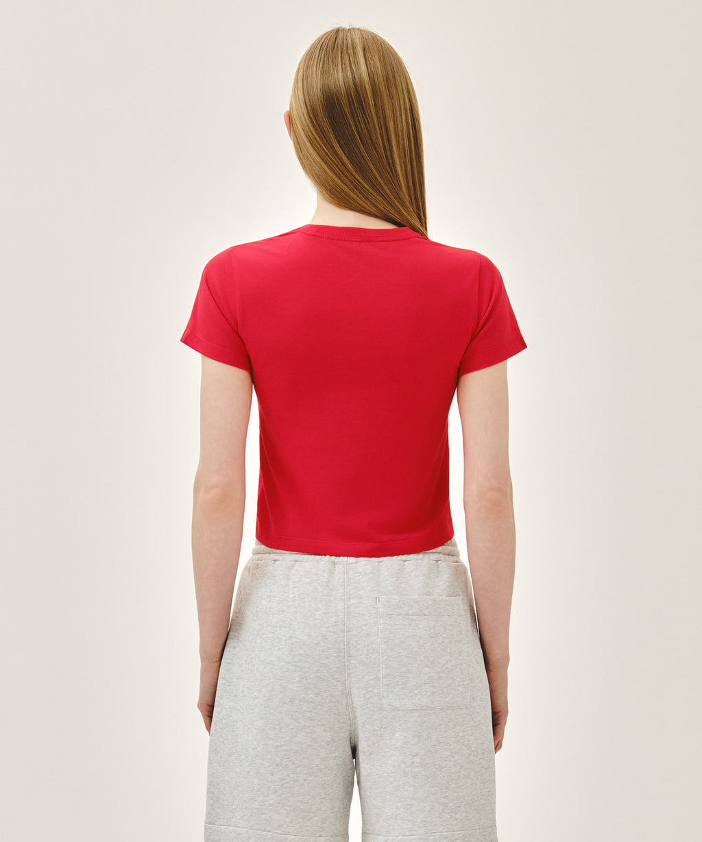 Marithe & Francois Girbaud - Antique Classic Logo Slim Crop Tee (Red) product image 3 | TRAB K-Fashion Australia