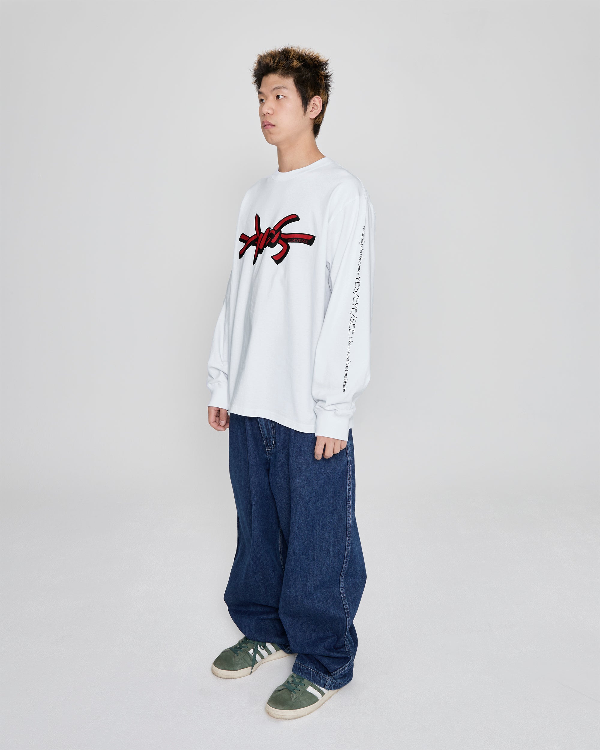 yeseyesee - Y.E.S Wire Logo L/S (White) product image 8 | TRAB K-Fashion Australia