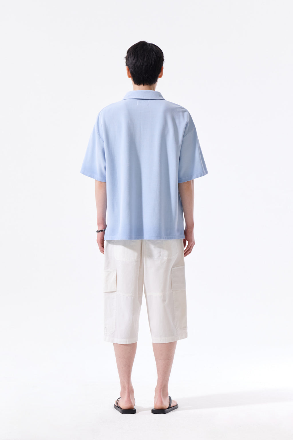 Matin Kim - Small Logo Washed Pique Top (Blue) product image 9 | TRAB K-Fashion Australia