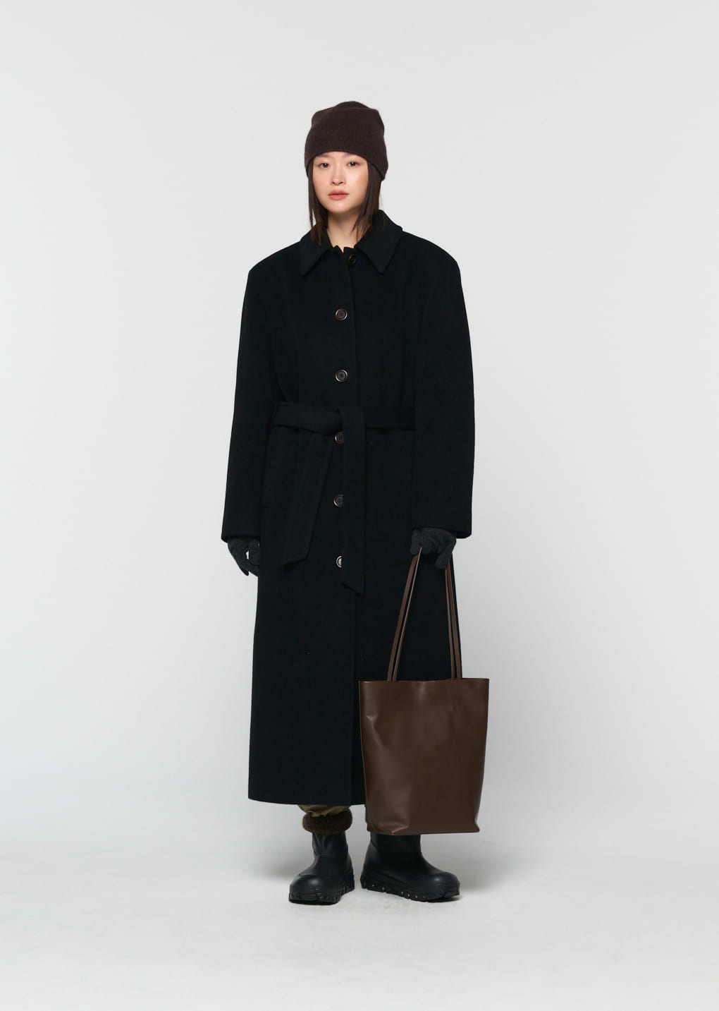 Amomento - single breasted maxi long coat (Black) product image 5 | TRAB K-Fashion Australia