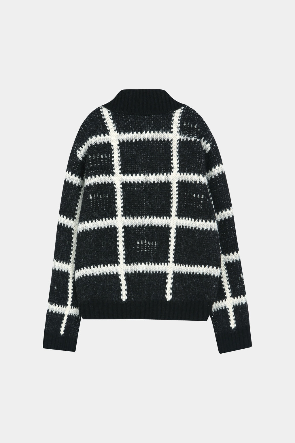Andersson Bell - Shaggy Check Button Cardigan (Black) product image 9 | TRAB K-Fashion Australia