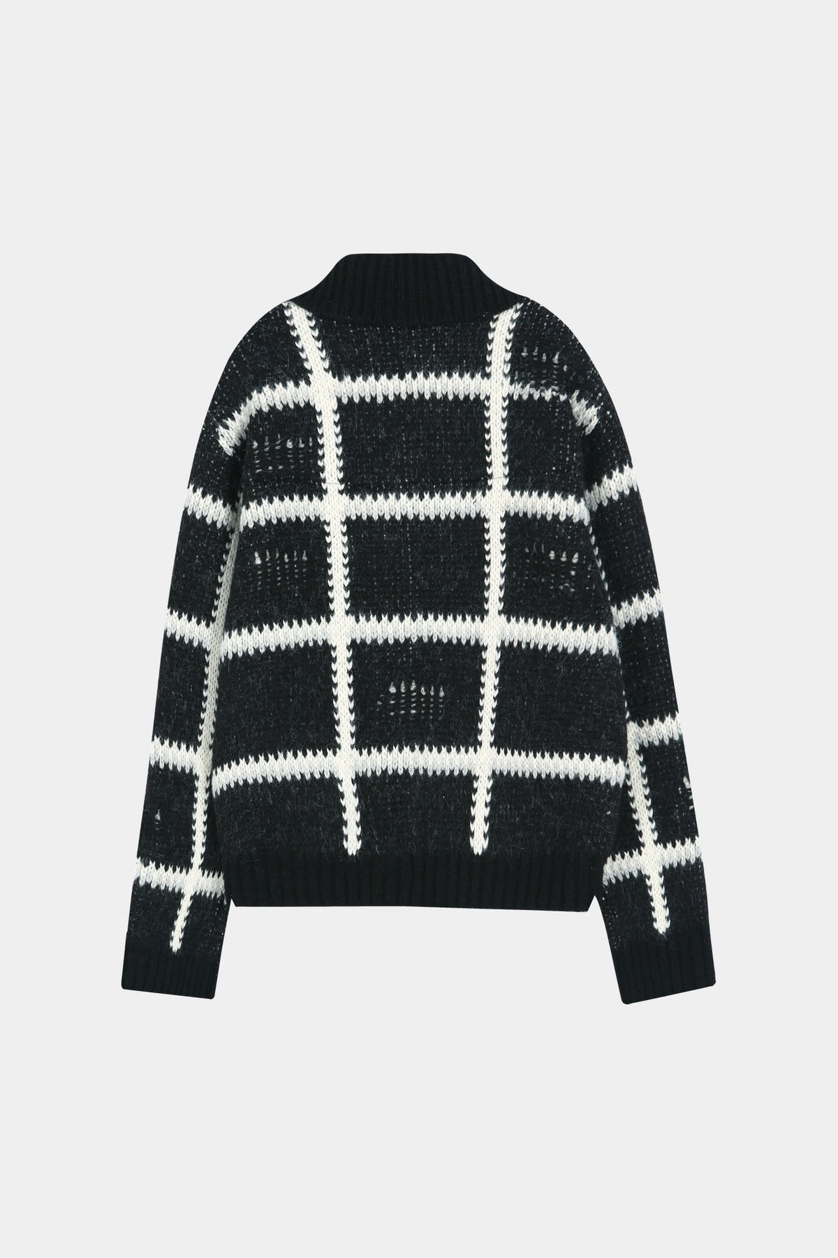 Andersson Bell - Shaggy Check Button Cardigan (Black) product image 9 | TRAB K-Fashion Australia