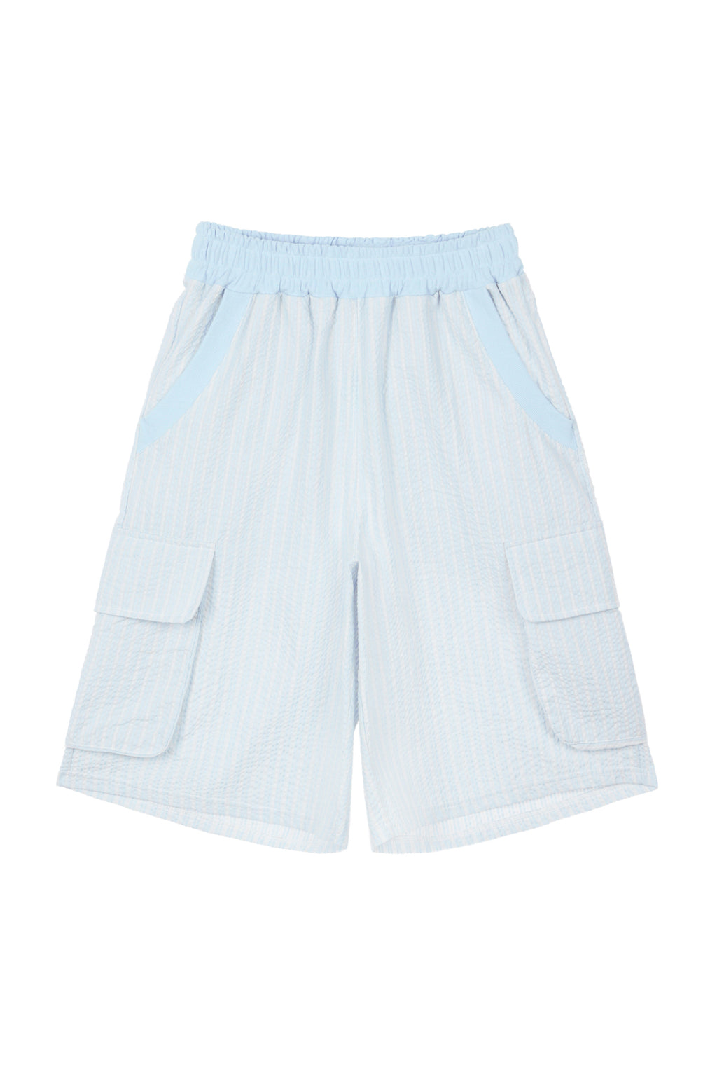 Deinet - Deinet Stripe Bermuda Sweat Pants (Light Blue) product image 1 | TRAB K-Fashion Australia