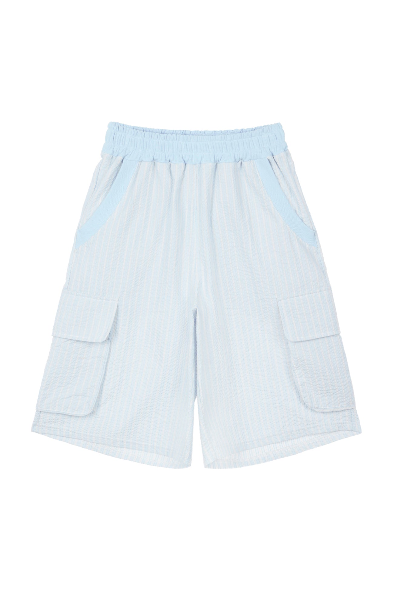 Deinet - Deinet Stripe Bermuda Sweat Pants (Light Blue) product image 1 | TRAB K-Fashion Australia