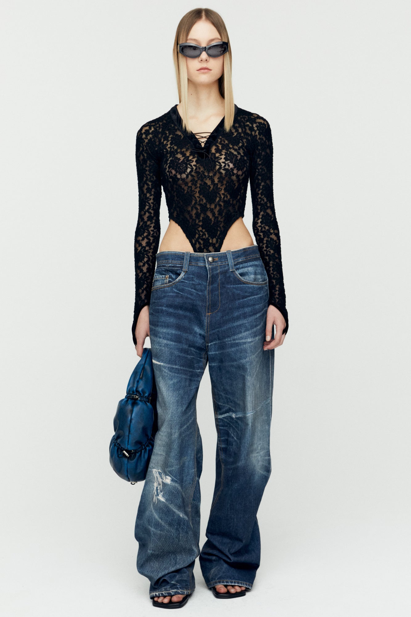 Andersson Bell - Dumpling Faux Leather Bag (Blue) product image 7 | TRAB K-Fashion Australia