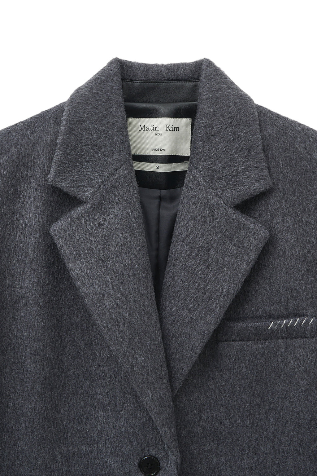 Matin Kim - Hairy Overfit Stitch Single Jacket (Grey) product image 4 | TRAB K-Fashion Australia