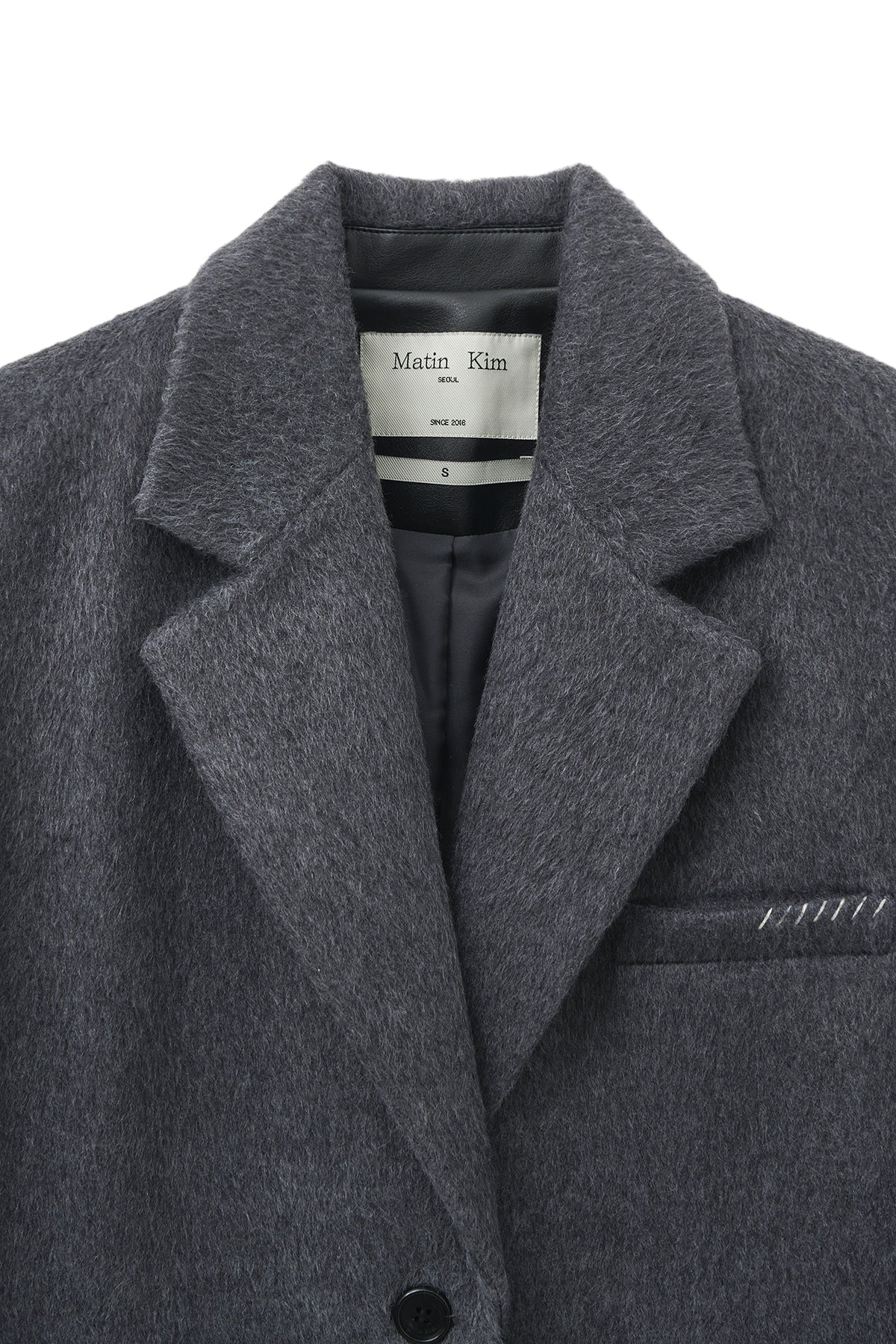 Matin Kim - Hairy Overfit Stitch Single Jacket (Grey) product image 4 | TRAB K-Fashion Australia