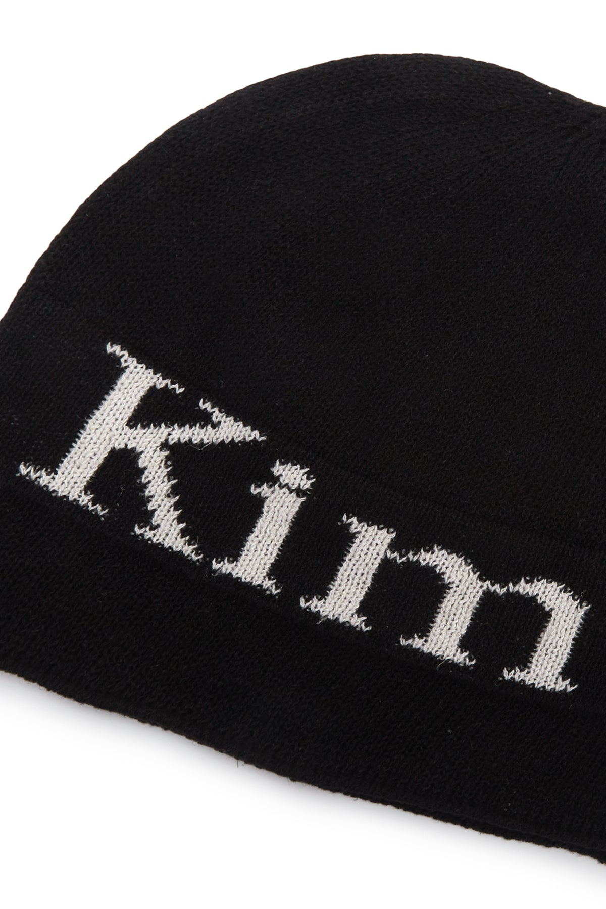 Matin Kim - Logo Linen Short Beanie (Black) product image 4 | TRAB K-Fashion Australia