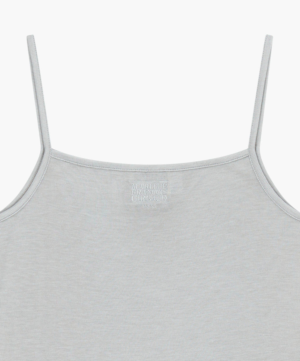 Marithe & Francois Girbaud - Small Classic Logo Sleeveless Layered Slim Crop Tee (Light Gray) product image 13 | TRAB K-Fashion Australia