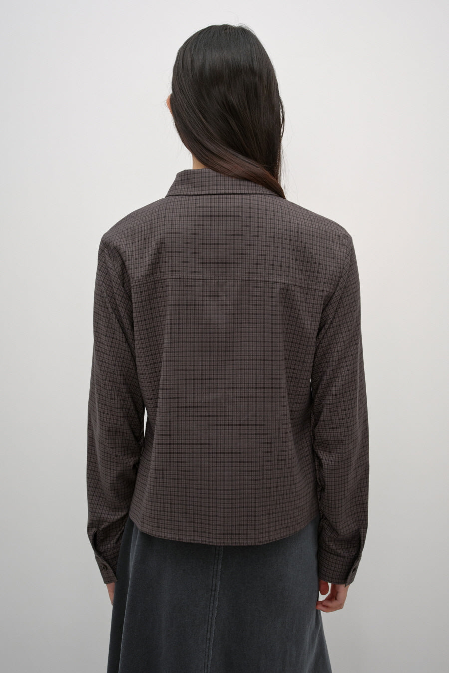 Insilence - Check Shirring Shirt (Brown Check) product image 5 | TRAB K-Fashion Australia