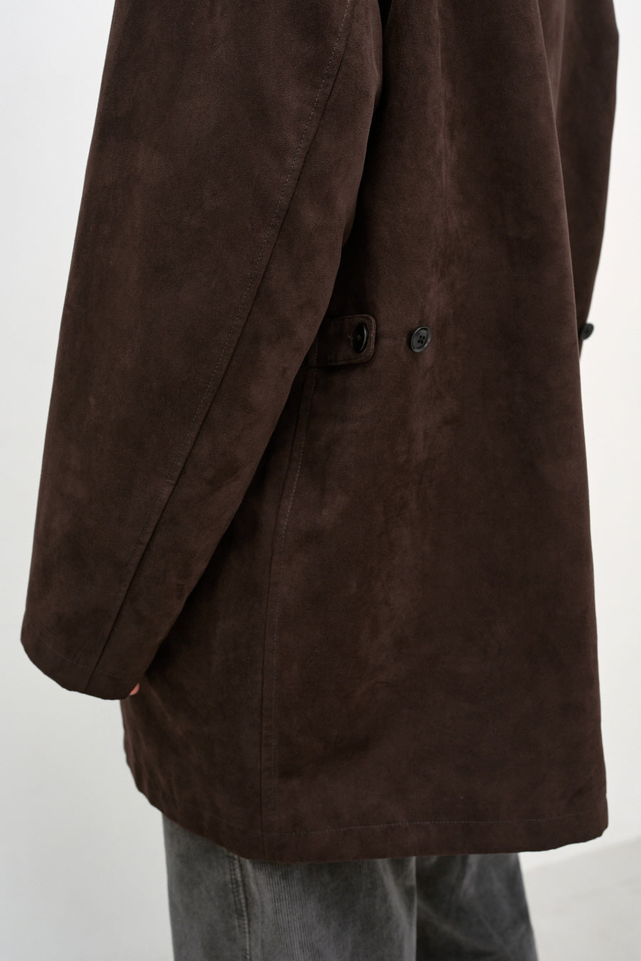 Insilence - Faux Suede Car Coat (Brown) product image 10 | TRAB K-Fashion Australia