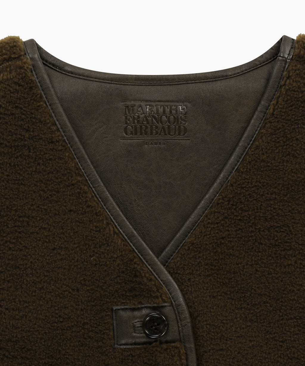 Marithe & Francois Girbaud - Faux Leather Mustang Crop Vest (Brown) product image 13 | TRAB K-Fashion Australia