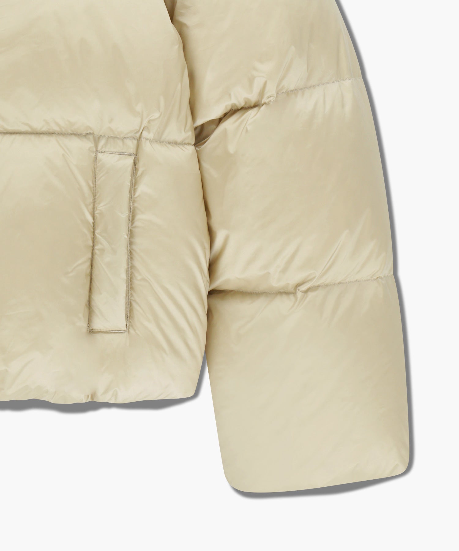 Marithe & Francois Girbaud - Collar Crop Down Jacket (Light Beige) product image 16 | TRAB K-Fashion Australia