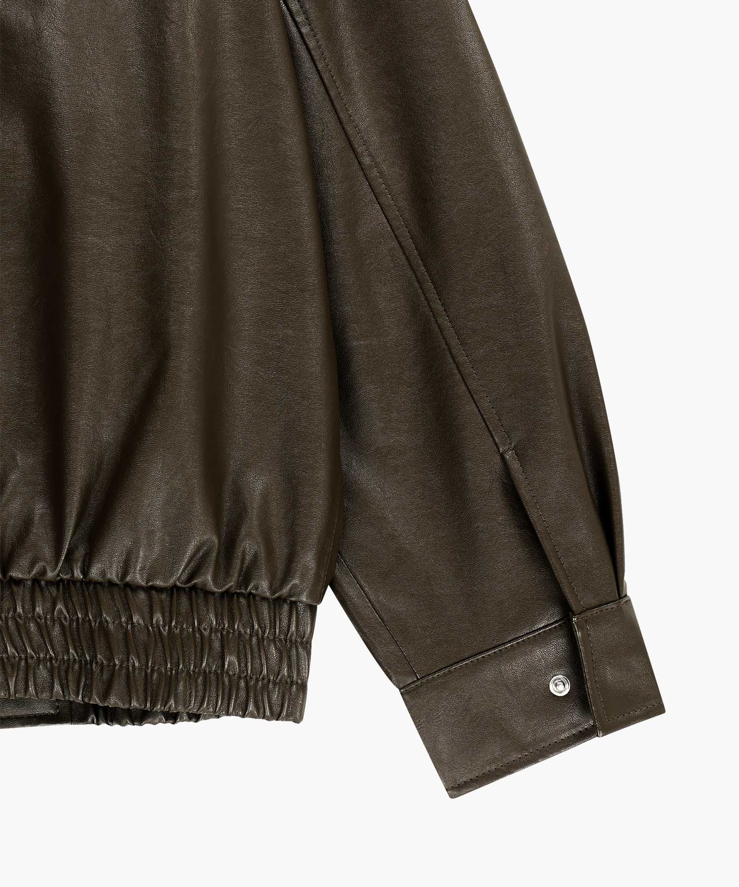 Marithe & Francois Girbaud - Faux Leather High Neck Jacket (Brown) product image 13 | TRAB K-Fashion Australia