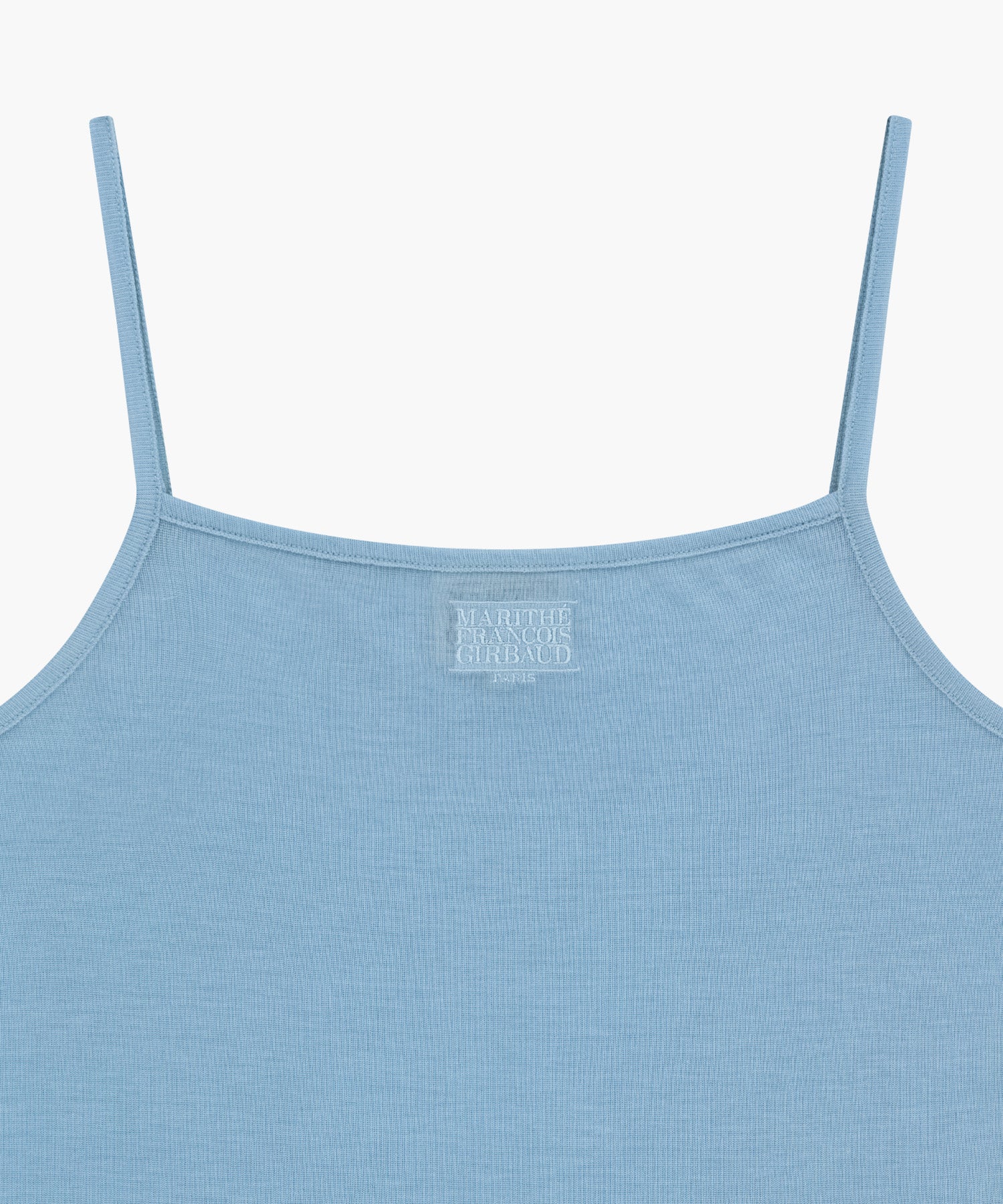 Marithe & Francois Girbaud - Small Classic Logo Sleeveless Layered Slim Crop Tee (Sky Blue) product image 13 | TRAB K-Fashion Australia