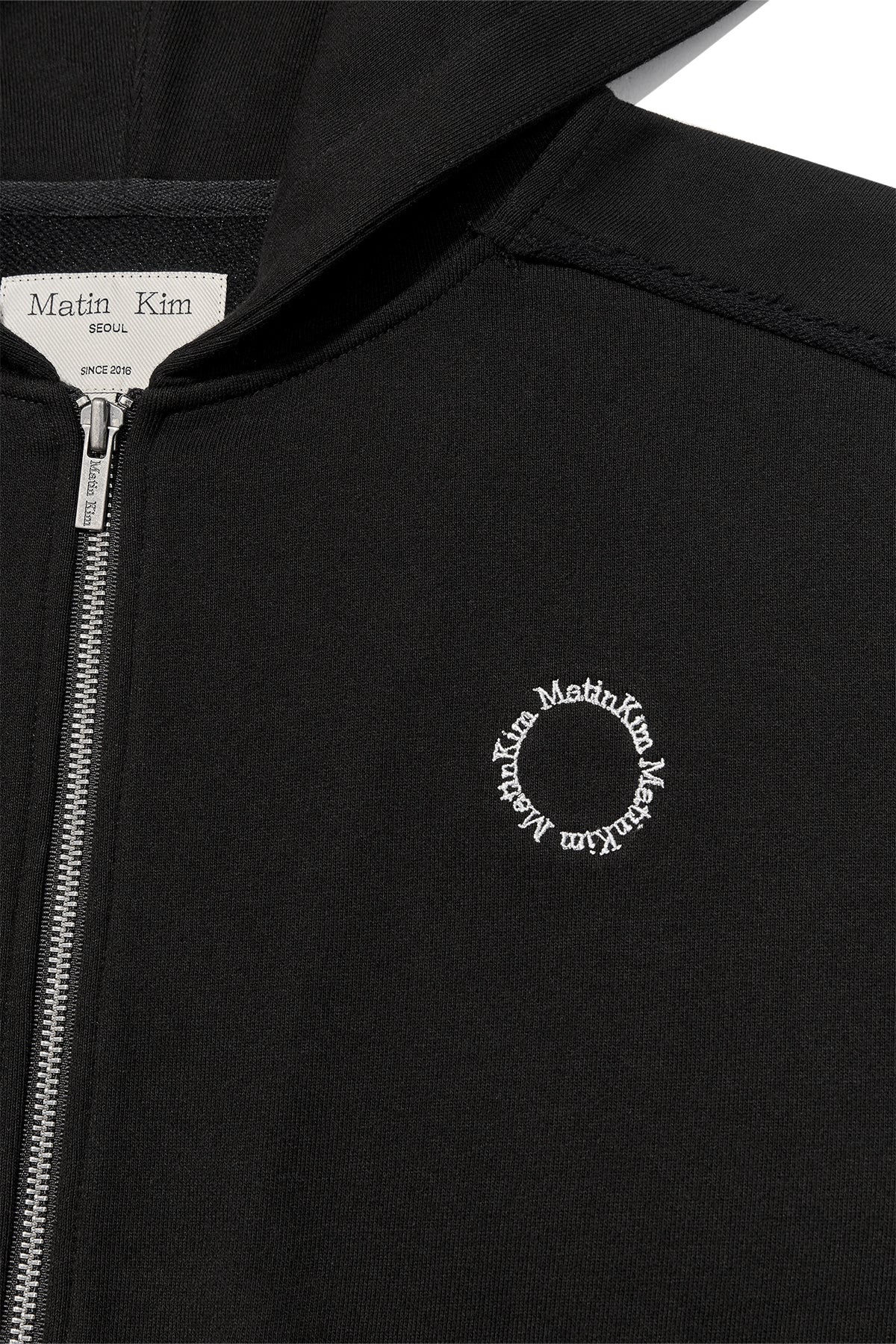 Matin Kim - Volume Pocket Crop Hoody Zip Up (Black) product image 4 | TRAB K-Fashion Australia