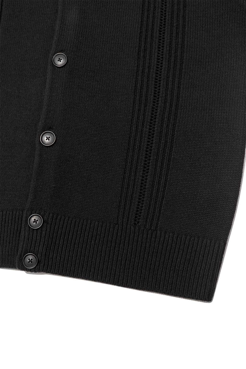 Matin Kim - Punching Line Point Round Neck Cardigan (Black) product image 4 | TRAB K-Fashion Australia