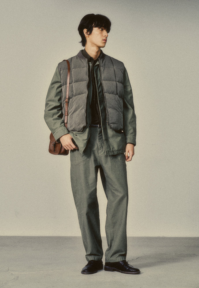 Art if acts - Garment Washed Quilted Vest (Vintage Moss) product image 4 | TRAB K-Fashion Australia