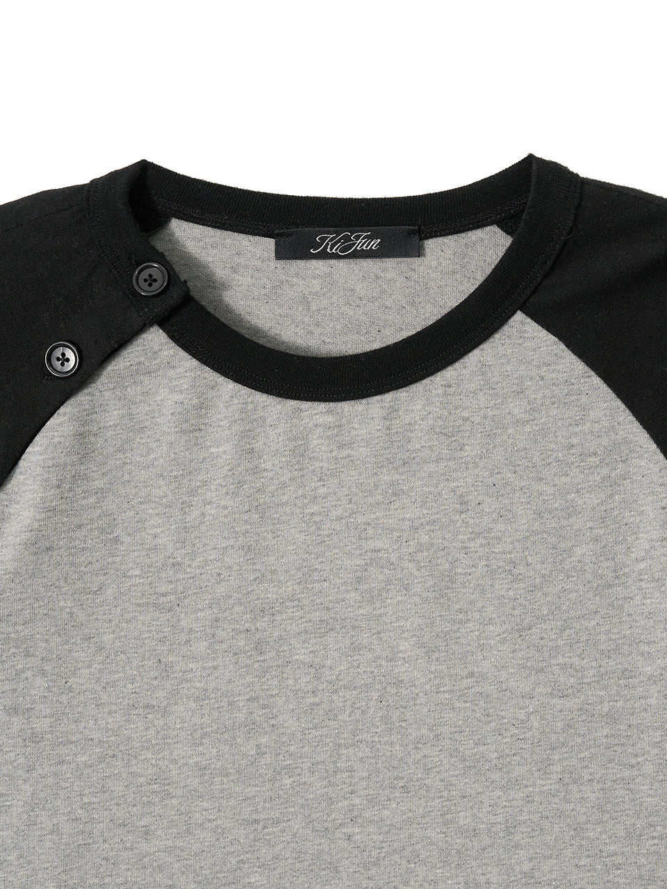 Kijun - Button Open Raglan Tee (Black) product image 10 | TRAB K-Fashion Australia