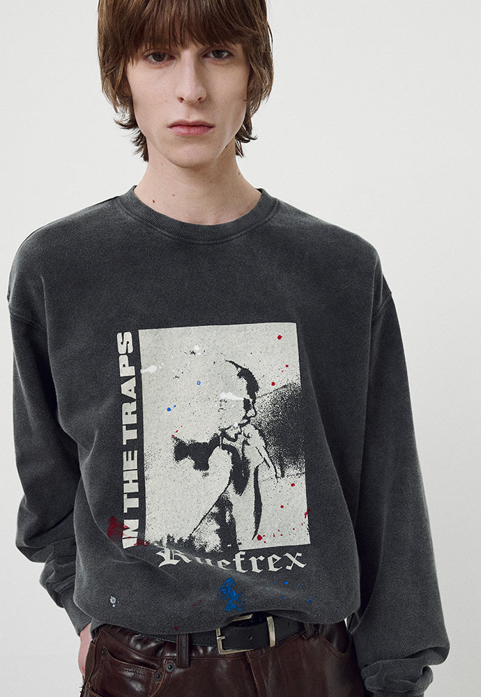 Tonywack - Rueflex Hand-Painted Sweatshirt (Faded Black) product image 4 | TRAB K-Fashion Australia