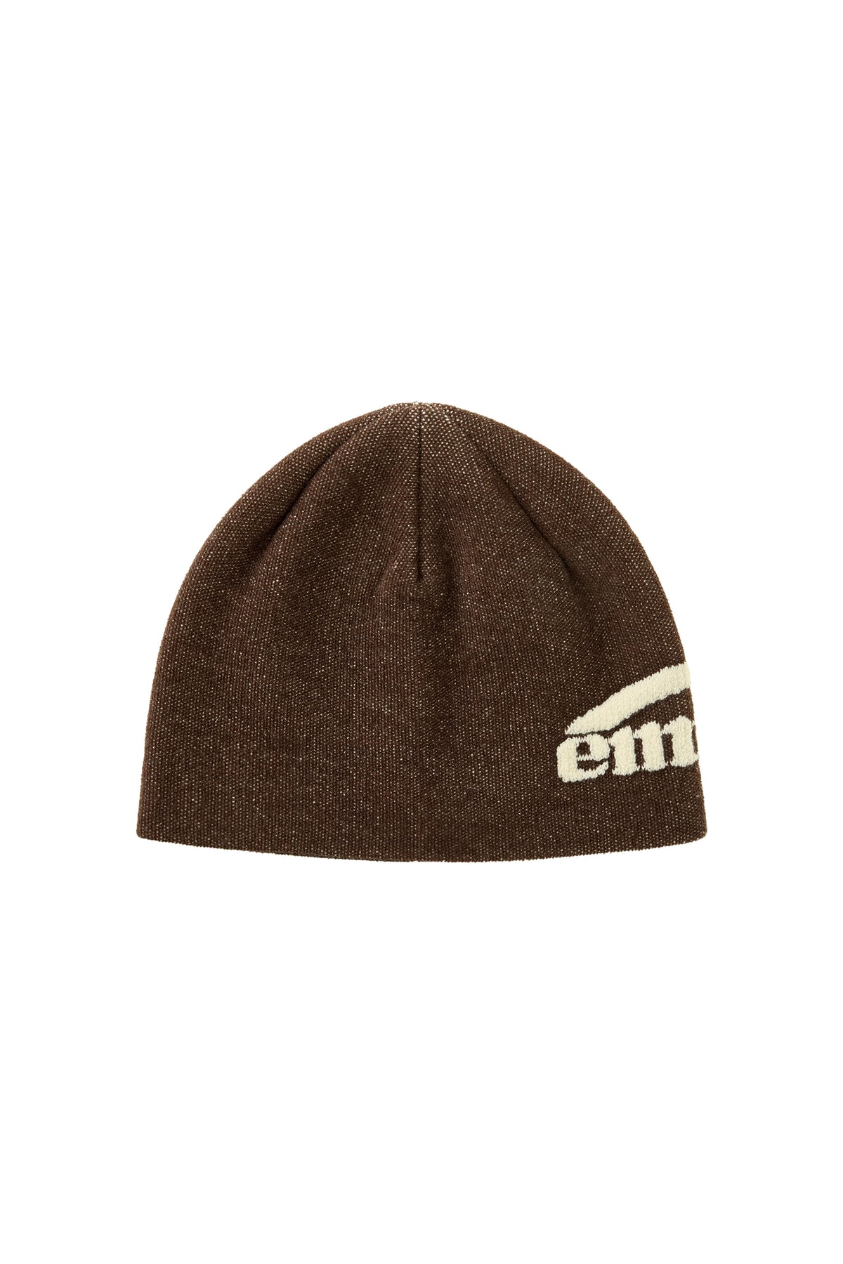 Emis - Boucle Jacquard Logo Beanie (Brown) product image 1 | TRAB K-Fashion Australia
