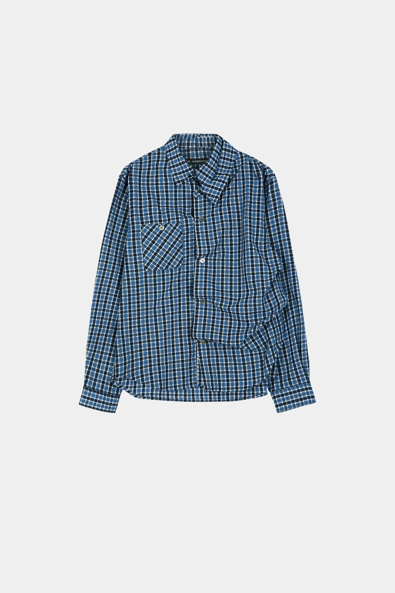 Andersson Bell - Blue Check Layered Shirt (Blue) product image 10 | TRAB K-Fashion Australia