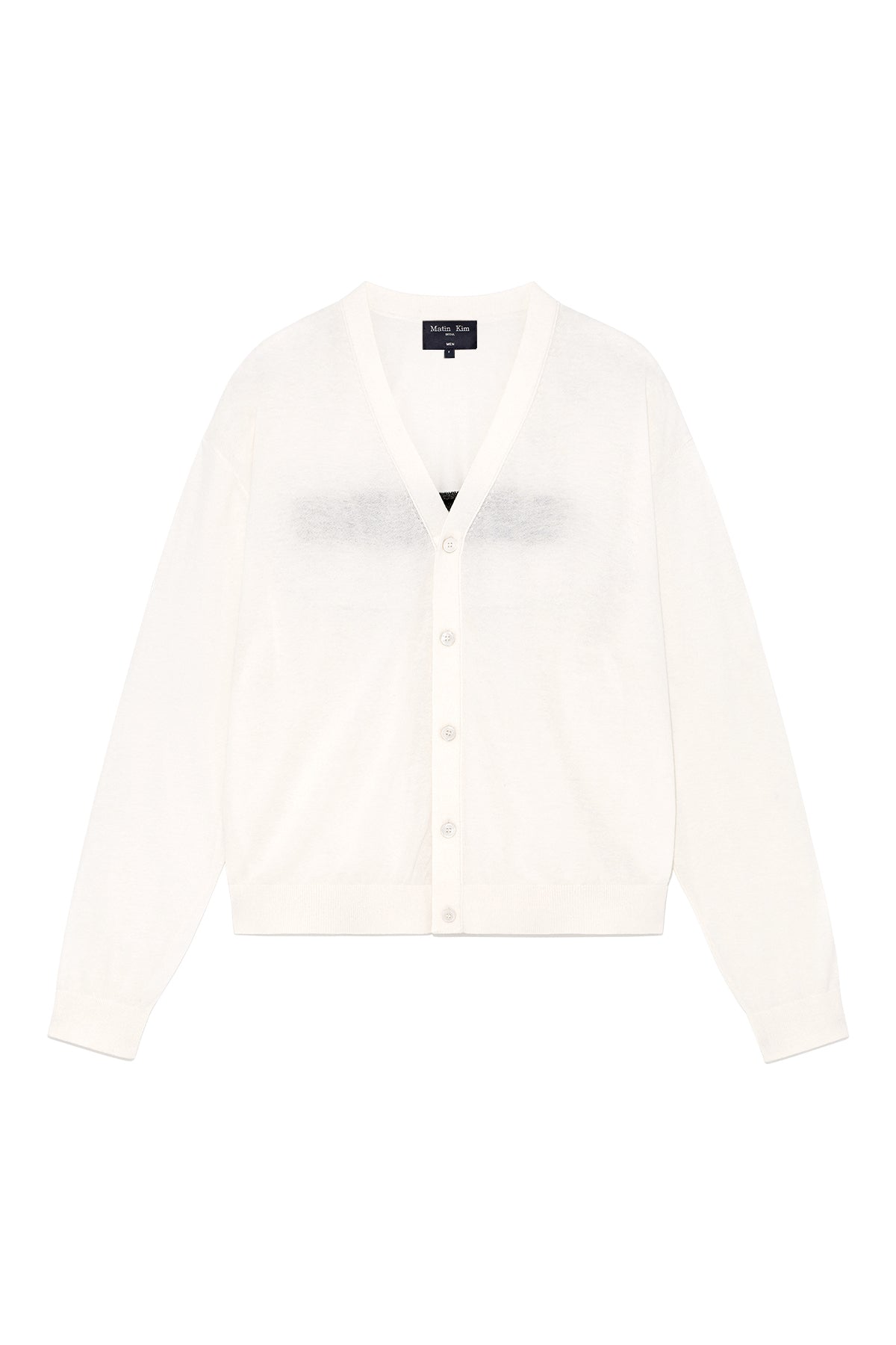 Matin Kim - Back Logo See Through Cardigan (Ivory) product image 1 | TRAB K-Fashion Australia