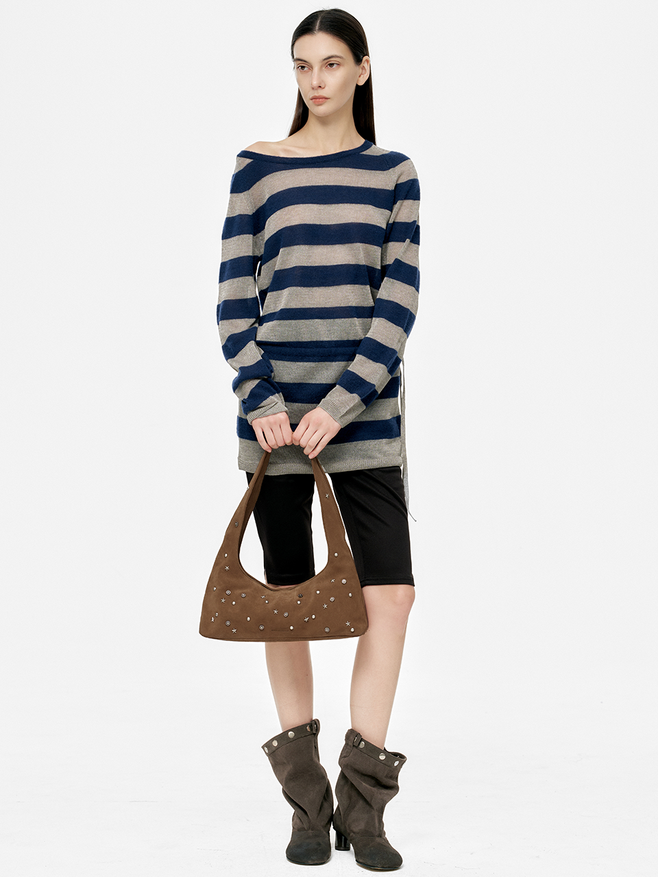 Marge Sherwood - Halter Hobo (Cappuccino Studded Suede) product image 3 | TRAB K-Fashion Australia
