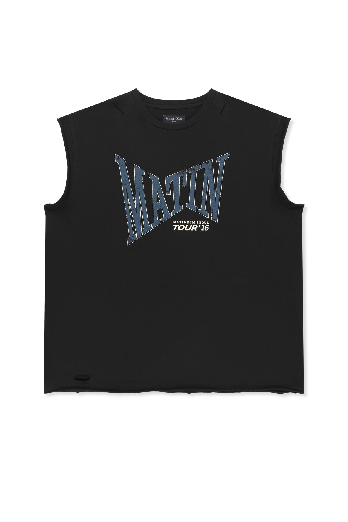 Matin Kim - Raw Edge Cut Out Sleeveless Top (Black) product image 1 | TRAB K-Fashion Australia