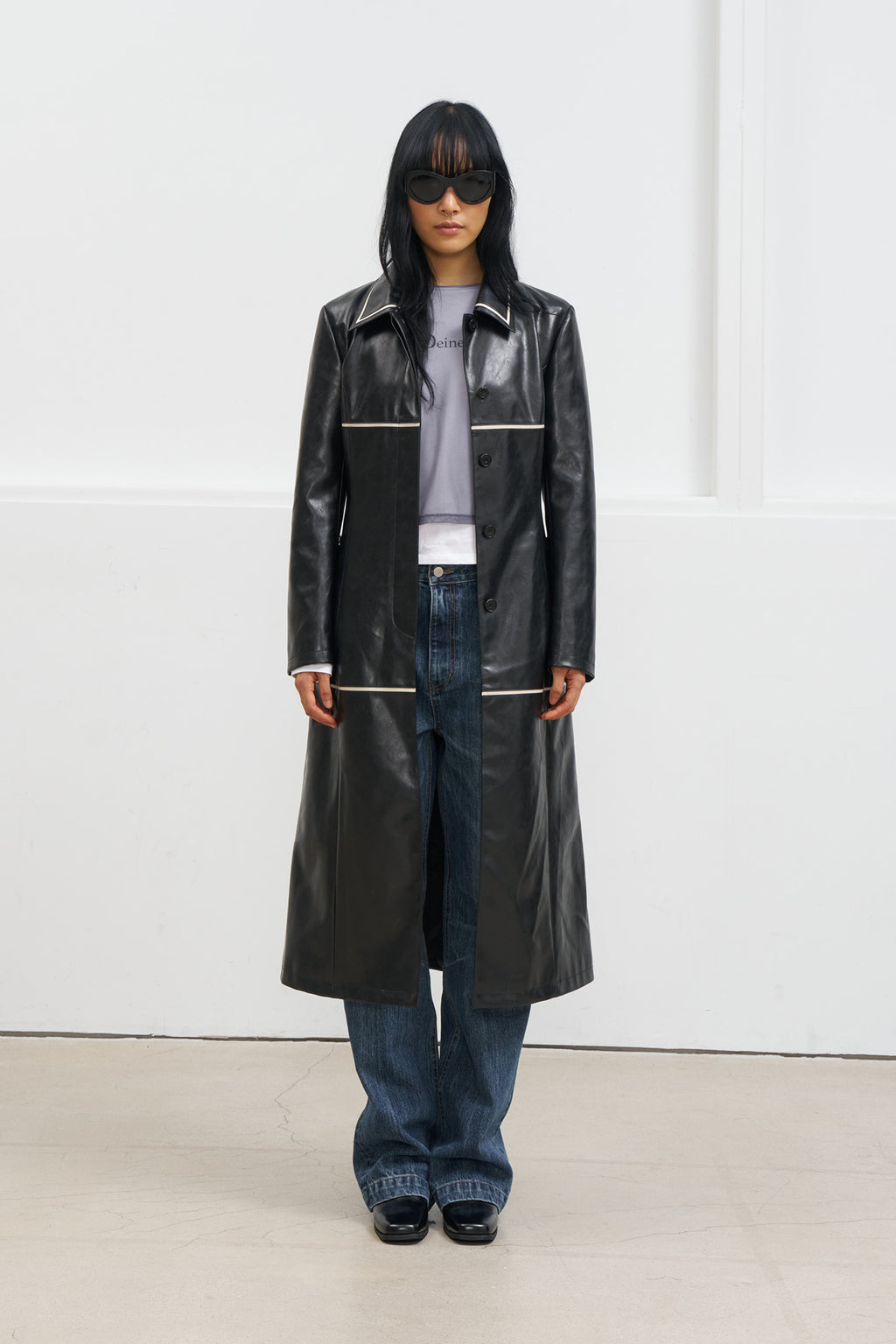 Deinet - Faux Leather Contrast Jacket (Black) product image 1 | TRAB K-Fashion Australia