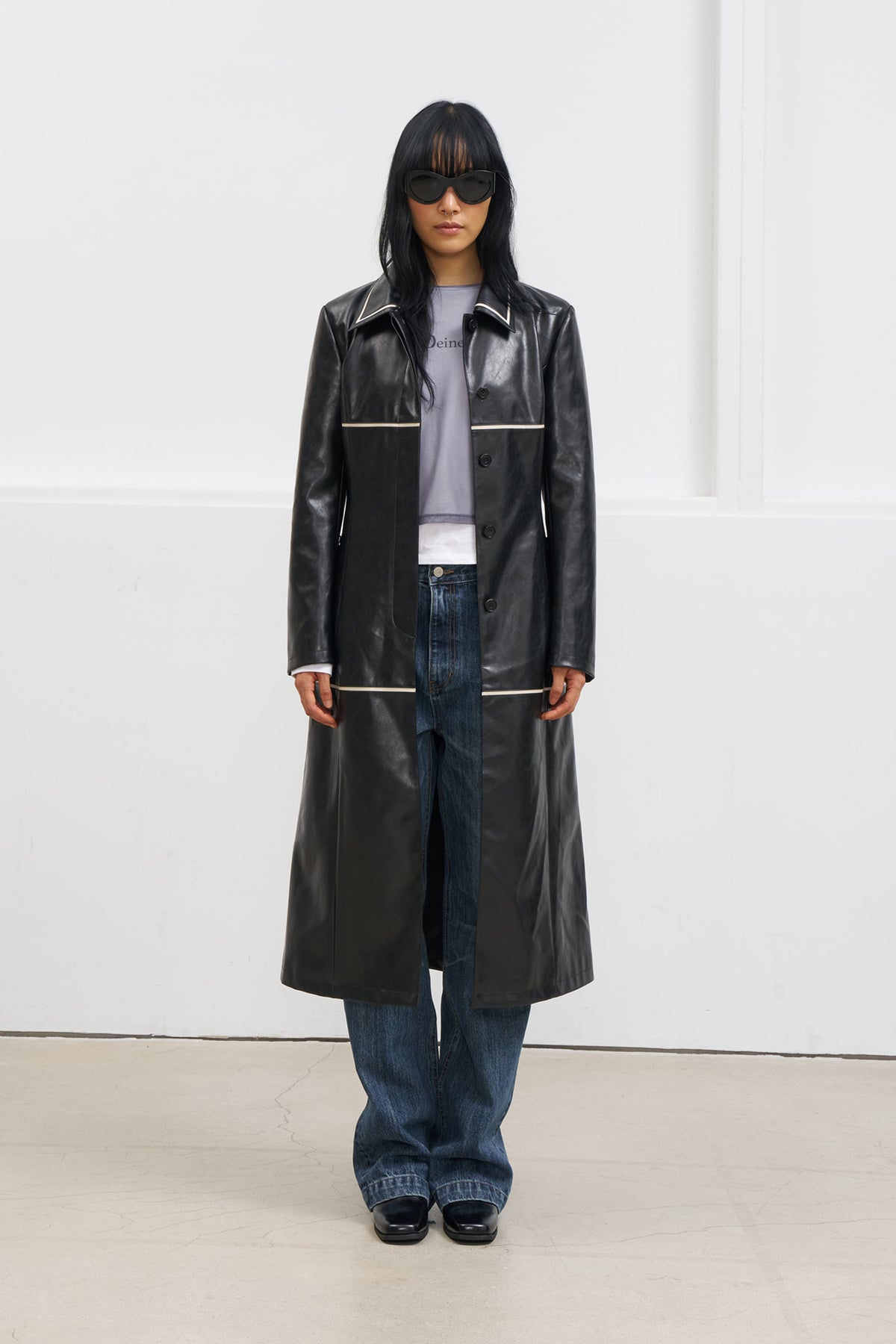 Deinet - Faux Leather Contrast Jacket (Black) product image 1 | TRAB K-Fashion Australia