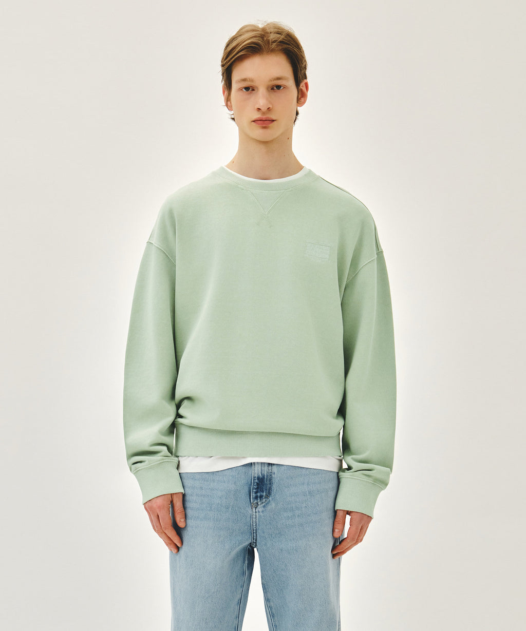Marithe & Francois Girbaud - Outline Classic Logo Dyeing Oversized Sweatshirt (Mint) product image 1 | TRAB K-Fashion Australia