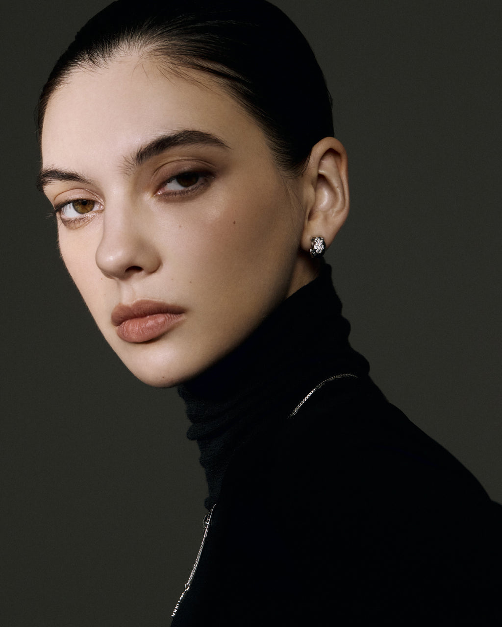 Numbering - Pave Sculpted Wave Hoop Earrings #3124 product image 3 | TRAB K-Fashion Australia