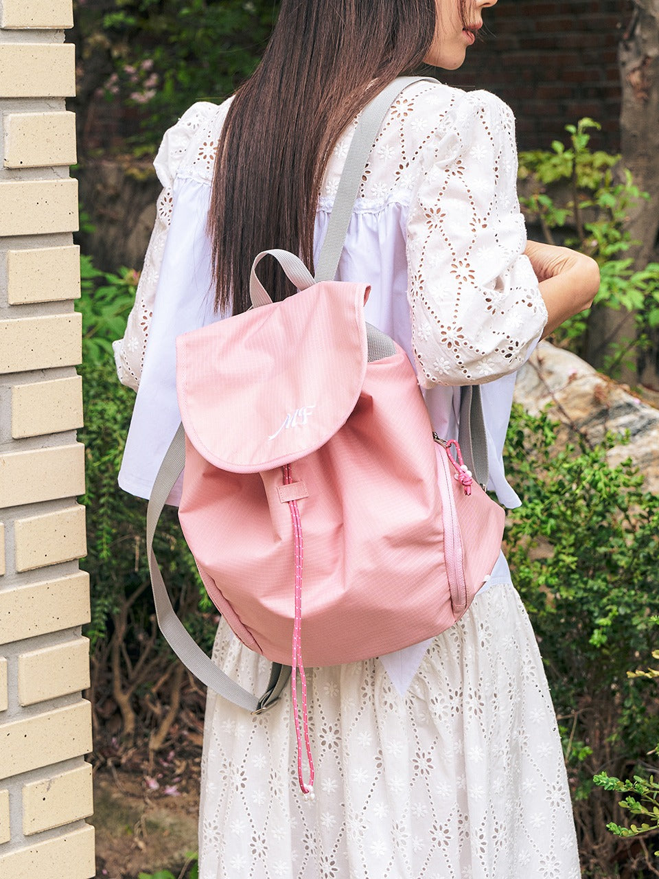 Margarin Fingers - Side Pocket Backpack (Light Pink) product image 1 | TRAB K-Fashion Australia