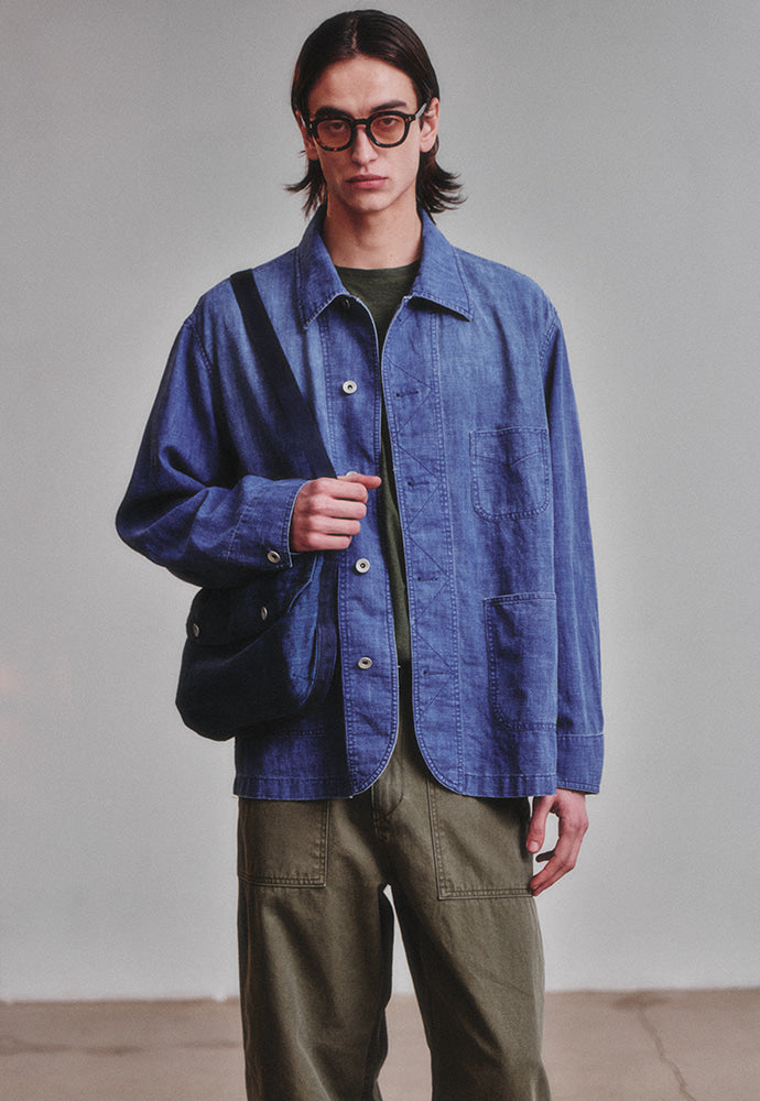 Art if acts - Linen Western Coverall Jacket (French Blue) product image 2 | TRAB K-Fashion Australia