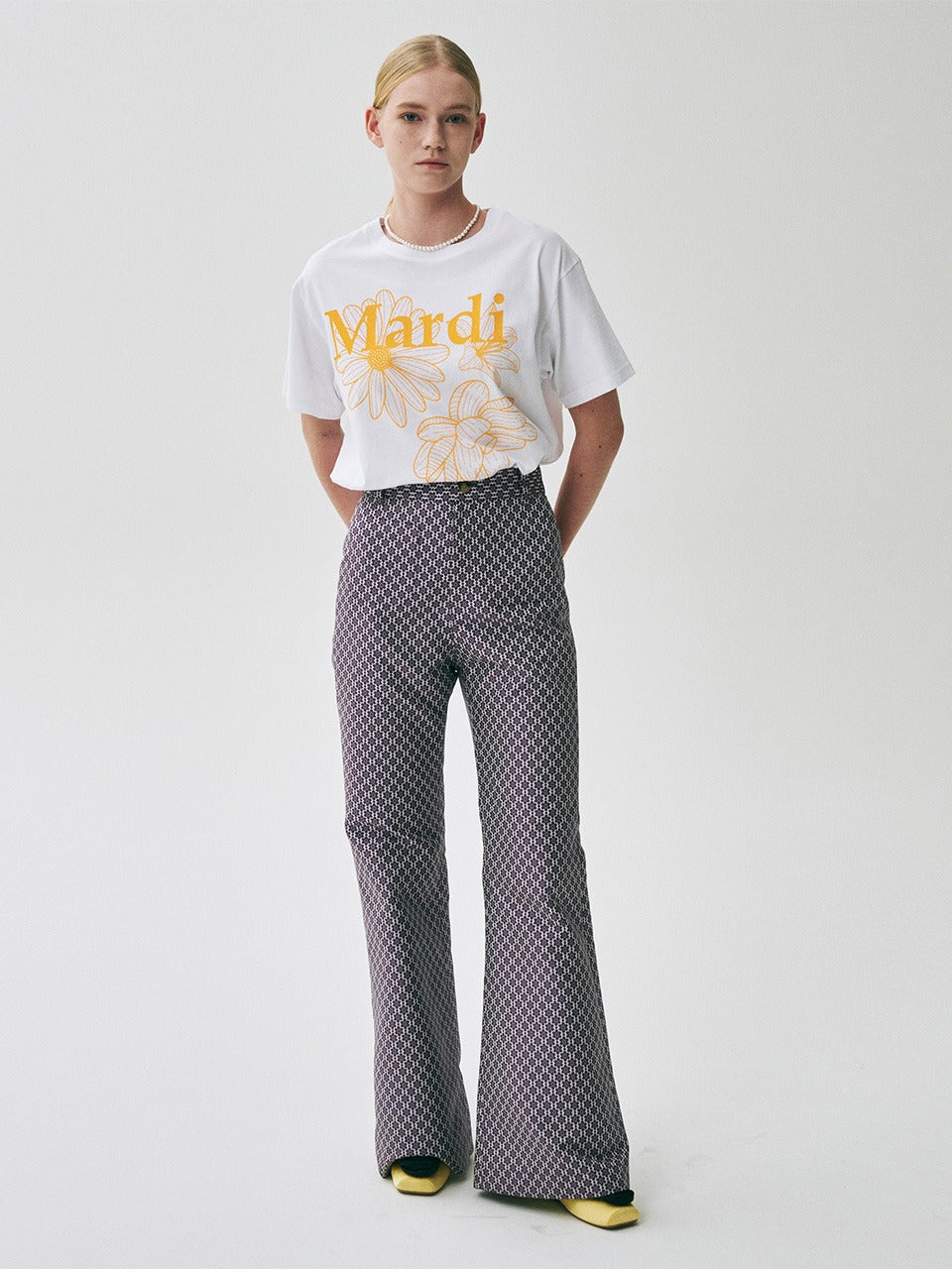 Mardi Mercredi - Flare Pants Flower Jacquard (Purple) product image 1 | TRAB K-Fashion Australia