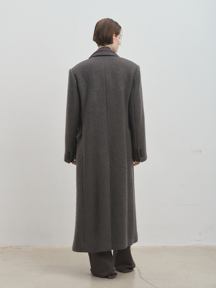 Tonywack - Soft Wool Alpaca Double-Breasted Coat (Olive Charcoal) product image 3 | TRAB K-Fashion Australia