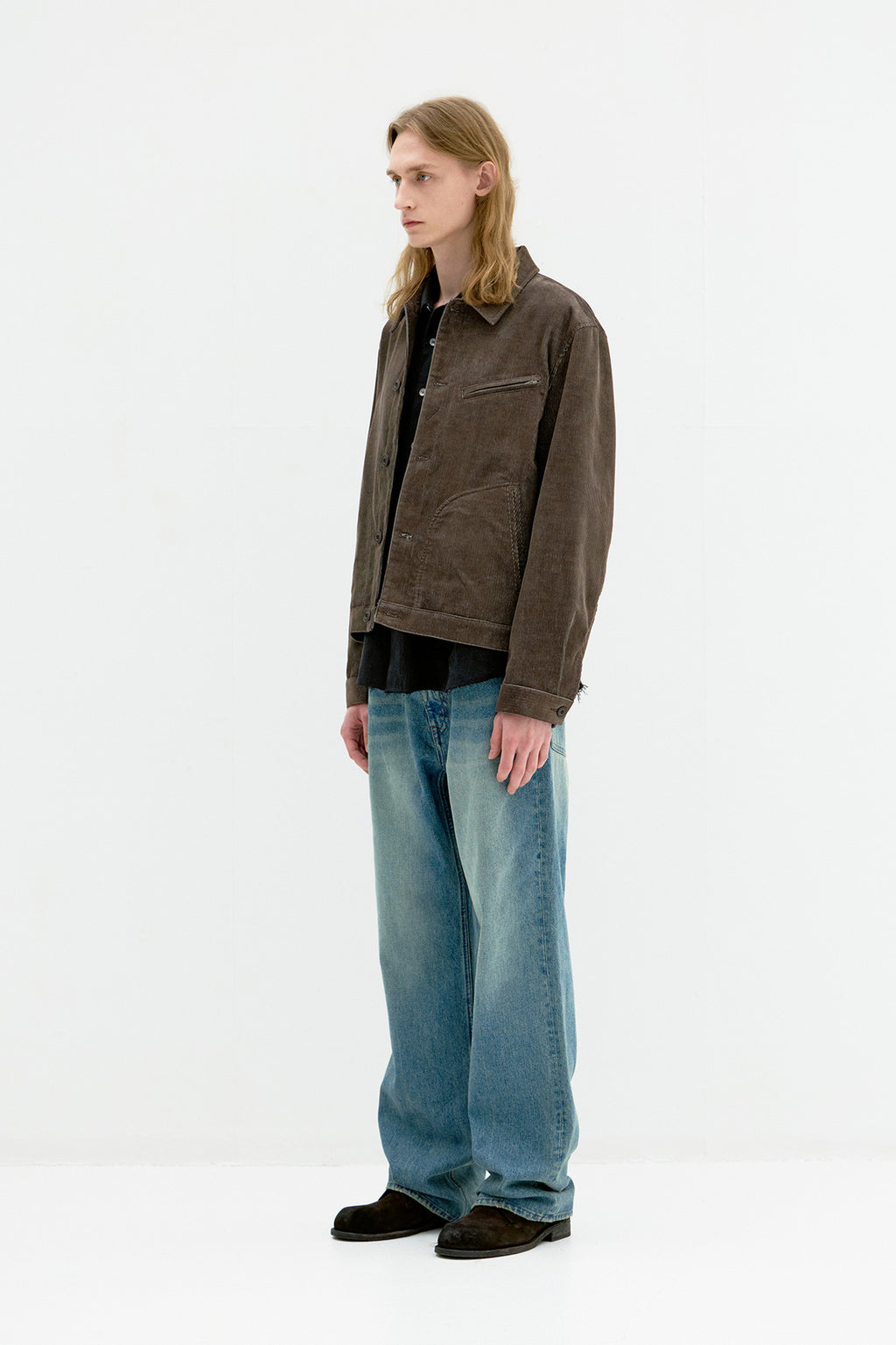 Coor - Corduroy Multi Pocket Shirt Jacket (Brown) product image 3 | TRAB K-Fashion Australia