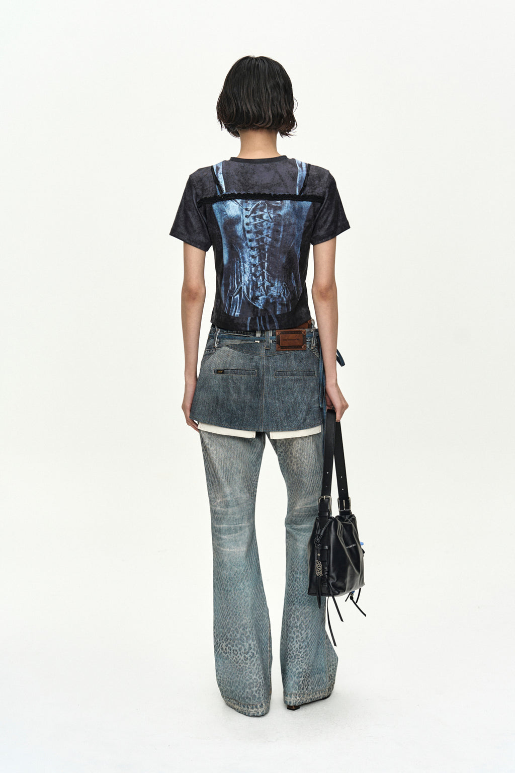 Andersson Bell - Upside-Down Printed Wrap Skirt (Mid Blue) product image 3 | TRAB K-Fashion Australia