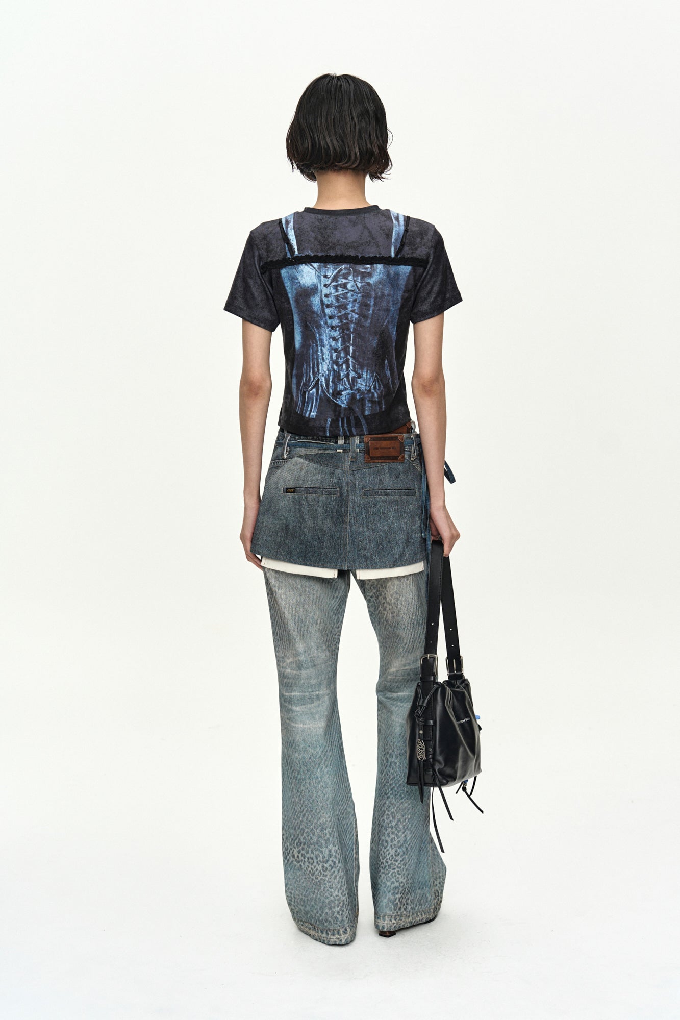 Andersson Bell - Upside-Down Printed Wrap Skirt (Mid Blue) product image 3 | TRAB K-Fashion Australia