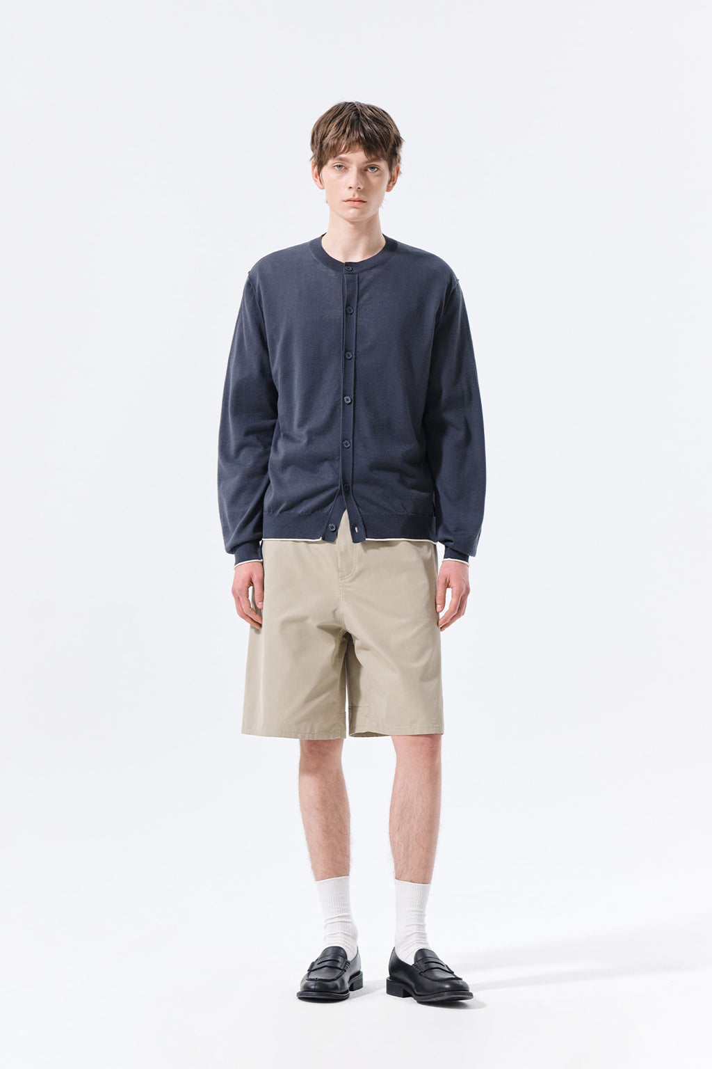 Matin Kim - Curved Seam Bermuda Pants (Beige) product image 9 | TRAB K-Fashion Australia